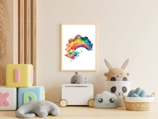 Rainbow Wall Art Poster Nursery Decor, Kids Room Print by Etsy ...