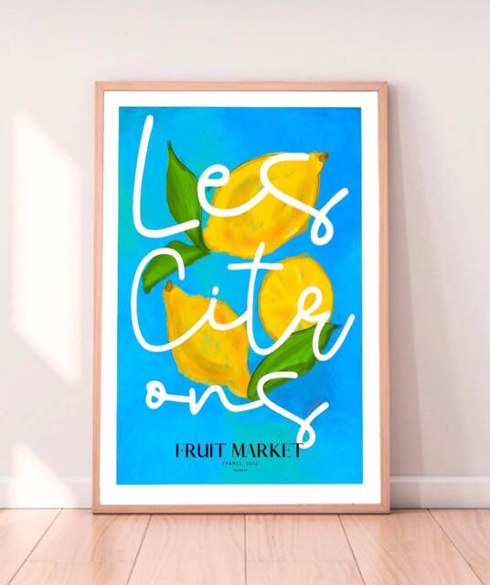Les Citrons Print - A4 Prints - A3 A2 Art Illustrated By Weezy Fruit ...
