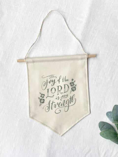 The Joy Of The Lord Is My Strength Canvas Banner - Scripture Sign ...