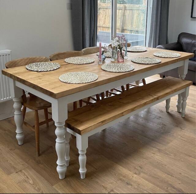 Farmhouse Dining Table - Handmade Rustic Custom Sizes by Etsy ...