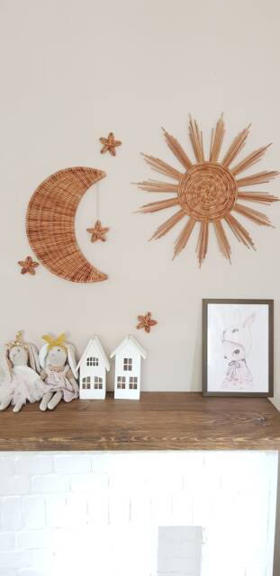 Wicker Moon, Stars & Sun Wall Decor Boho Nursery Basket by Etsy ...