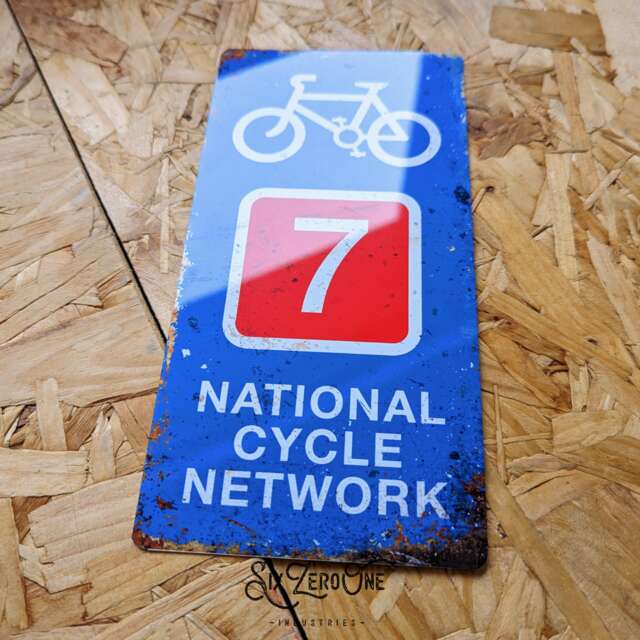 Personalised Ncr Metal Signs - Worn/Clean Look Cycle Route Sustrans ...