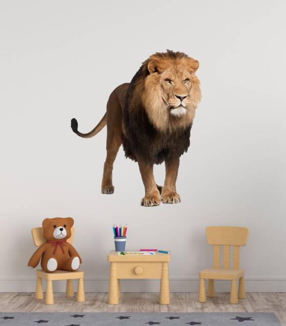 Lion Wall Decal , Jungle Nursery Wildlife Art Sticker Safari Decor ...