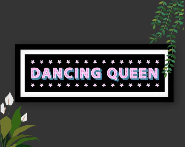 Framed Dancing Queen Print, Prints Queen, Disco Prints, Wall Art, Abba ...