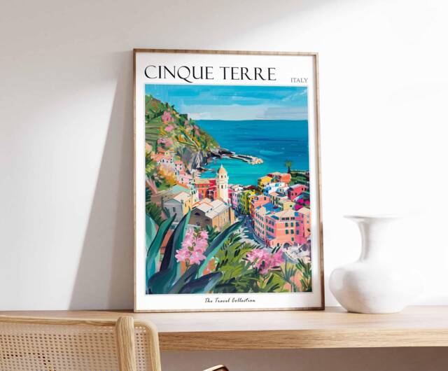 Cinque Terre Italy Travel Poster Coastal Wall Art by Etsy | ufurnish.com