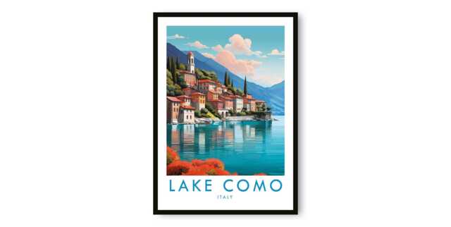 lake como italy travel poster art print (digital... Lake Como Italy Travel Poster Gicl??e Fine Art Print by Etsy | uFurnish.com