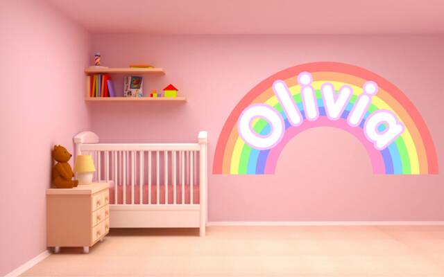 Personalised Pastel Rainbow Nursery Wall Sticker Decal by Etsy ...