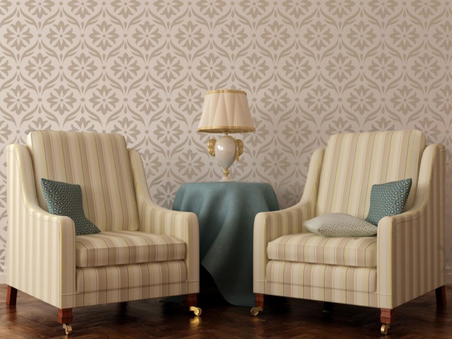 Simple Damask Reusable Wall Stencil Diy Home Decor by Etsy | uFurnish.com