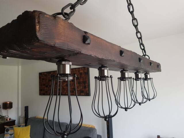 Curated visual reference: Visual Reference: Handmade Wooden Beam Chandelier Rustic Farmhouse Pendant Light By Etsy