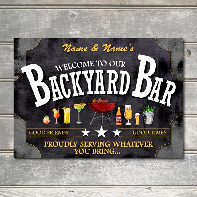 Personalised Backyard Bar Proudly Serving Customised Wall Art Decor ...