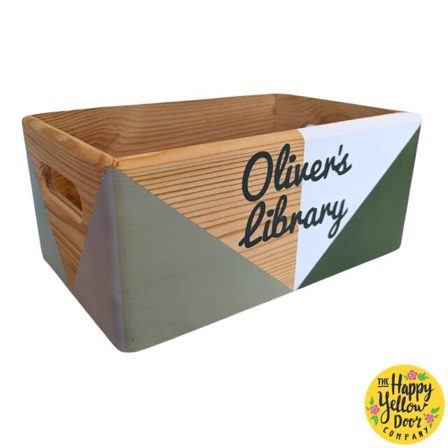 Stackable Book Box Book Storage Crate Box Personalised Bookcase Nook Choose Your Colours ...