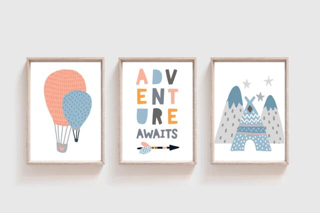 Set Of 3 Girls Bedroom Prints, Nursery Boho Decor, Pastel Wall Art ...