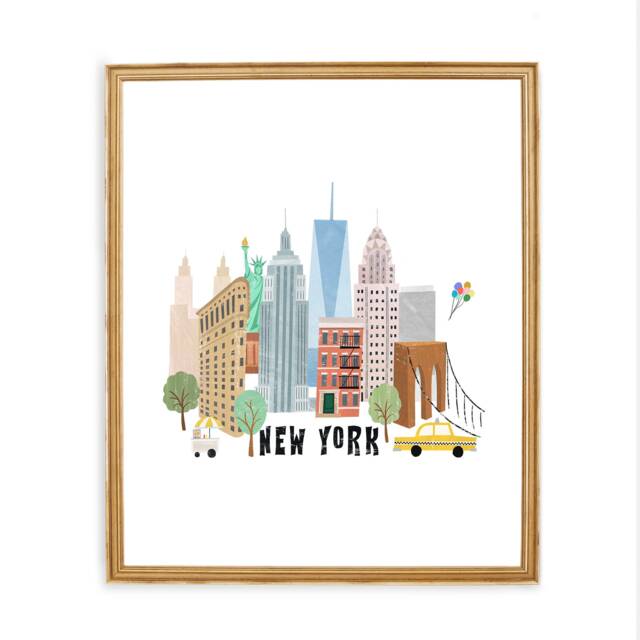 Nyc Skyline Art Print - New York City Wall Decor Taxi Empire State ...