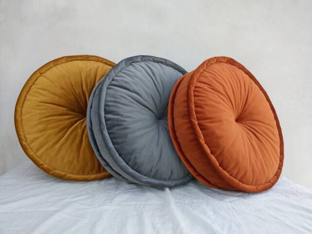 Round Velvet Floor Pouf French Cushions/Luxury Floor Cushion Or Window ...