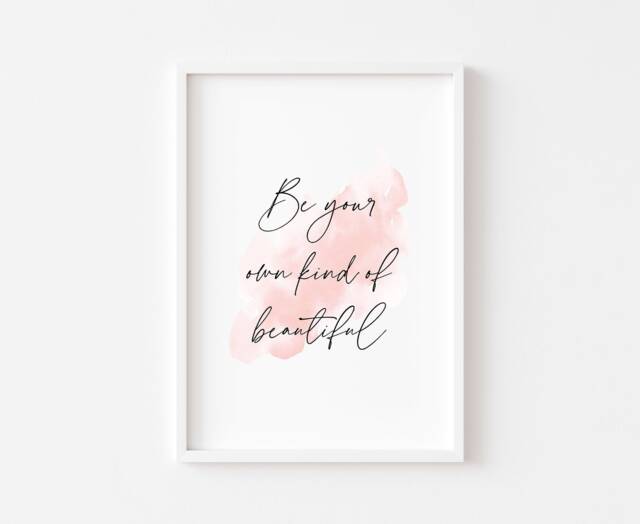 Bedroom Print Pink - Decor Watercolour Wall Art Motivational Quote Girl ...