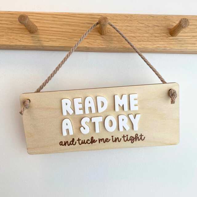 Reading Corner Sign For Kids Room - Read Me A Story & Tuck in Tight ...