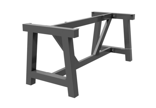 Farmhouse Steel Dining Table Legs With Middle Frame & Top Support Frame ...