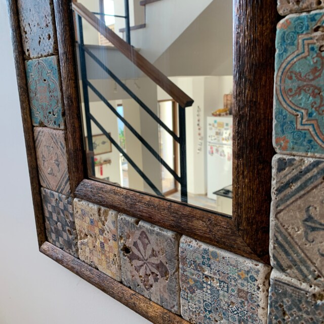 Photo inspiration: Tuscan Bohemian Decor Reference: Tuscany Tile Mirror For Wall 3Rd Anniversary Gift Bohemian Entryway