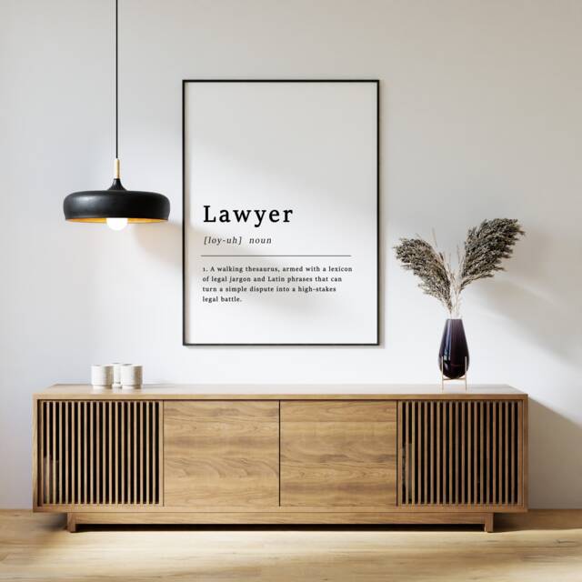 Lawyer Definition Print Funny Law Office Wall Art by Etsy | uFurnish.com