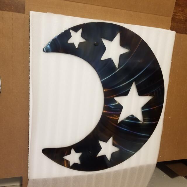 Metal Moon Large Outdoor Wall Art Plasma Cut Shapes, Celestial Wall Art ...