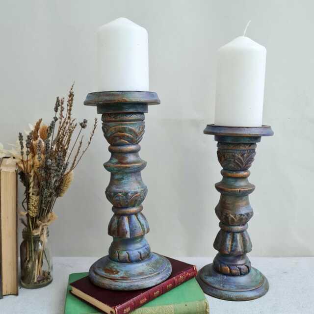 Set Di 4 Portacandele Antivento BOLTZE Marilu – Vetro Decorativo 8 Cm, Motivi E Colori Diversi