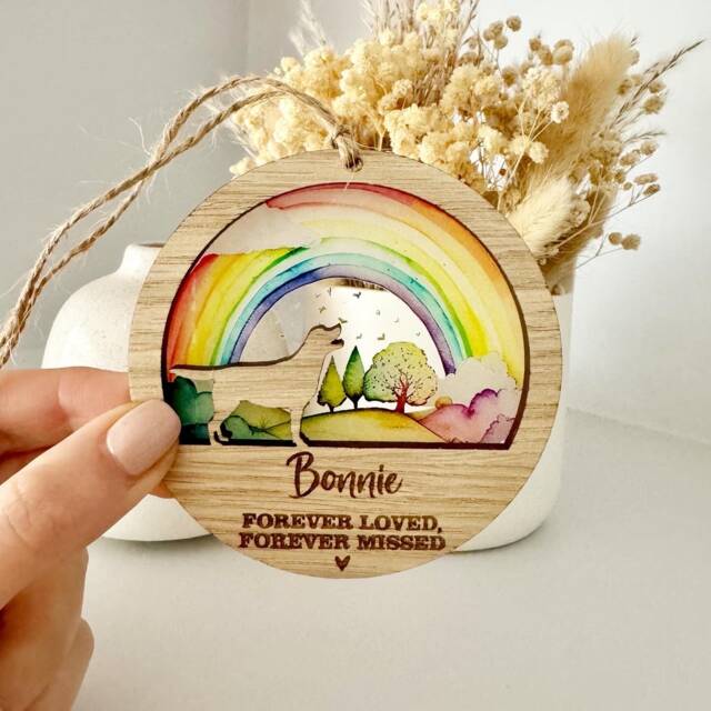 Dog Rainbow Bridge Memorial Gift, Pet Sympathy Gift, Loss Memorial ...