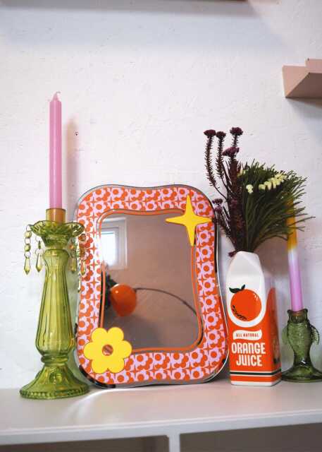 Groovy Pattern Square Blob Mirror - Orange & Pink by Etsy | ufurnish.com