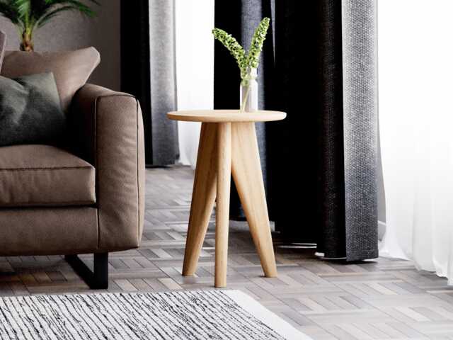 Wood End Table - Modern Side Solid Oak Small Minimalist End/Side For ...
