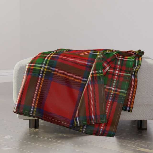 Tartan Scottish Red Brown Beige Plaid Throw Blanket