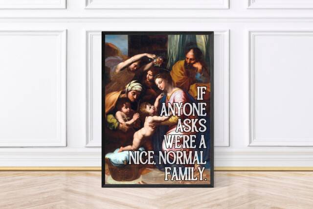 Funny Altered Renaissance Art, Vintage Portrait, Living Room Prints ...