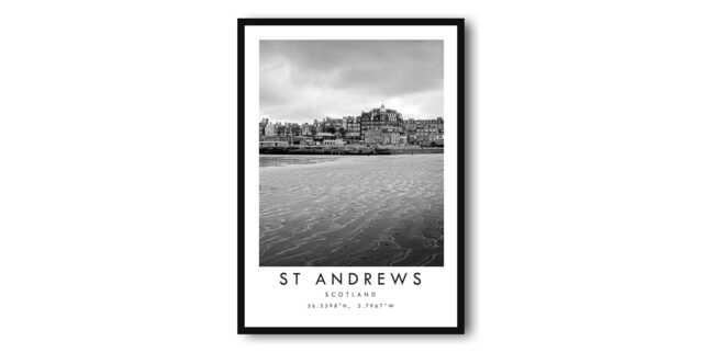 st Andrews Scotland Print Black & White Travel Poster by Etsy ...