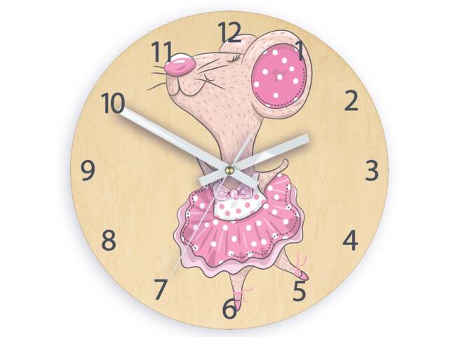 Children Personalized Wooden Clock - Dancer Mouse , With Name, Dates ...
