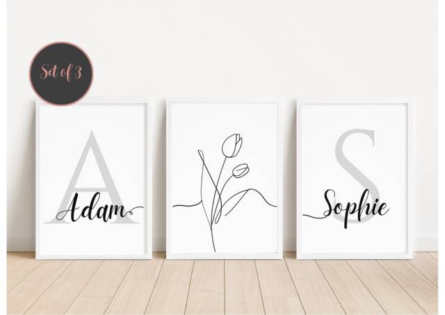 Personalised Couples Initials Print Wedding Gift By AballoneStudio