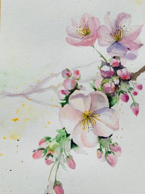 Apple Blossom Watercolor Painting Floral Wall Decor - 20x30 cm by Etsy ...