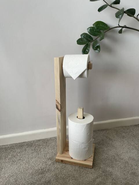Rustic Reclaimed Wooden Freestanding Toilet Roll Holder Storage By rustic-reclaimed-wooden-freestanding-toilet-roll-holder-storage-by