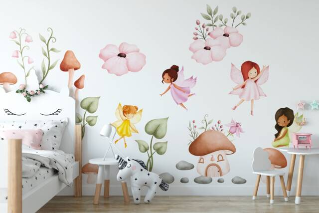 Fairy Wall Decal Watercolor Flying Fairies For Girls' Room by Etsy ...