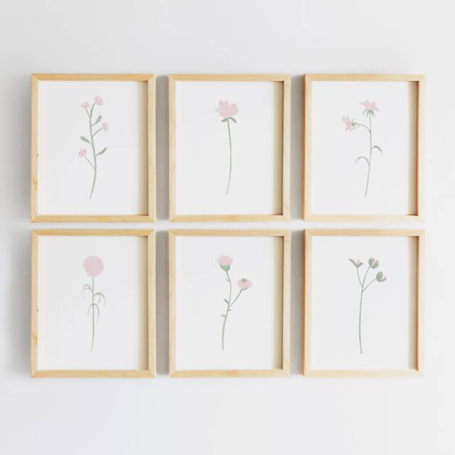 Watercolor Flowers - Blush Pink Nursery Decor Baby Girl Floral Wall Art ...