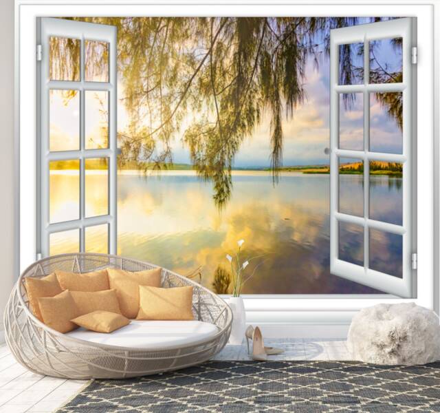 Window Mural Ocean View Window Wallpaper Mural, Easy-Install Peel & Stick by Etsy ...