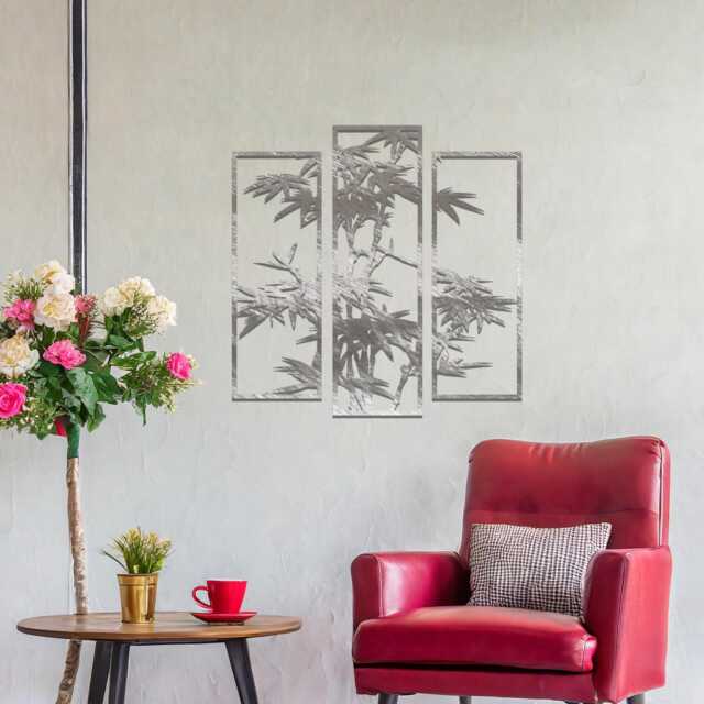 Metal Tree Branch Wall Art, 3 Piece Modern Bamboo Decor by Etsy ...