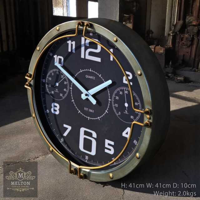 Large Factory Clock Industrial Wall Clock Large Retro Aged Metal Vintage Factory 41cm by ...