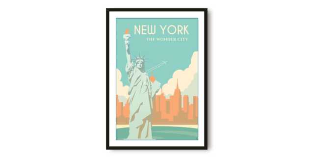 New York Travel Poster Colorful Minimalist City Art Print by Etsy ...