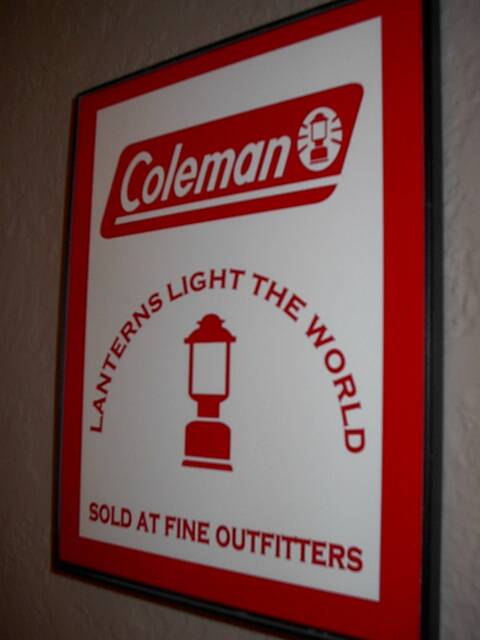 Coleman Camping Lantern Garage Bar Framed Advertising Print Man Cave ...