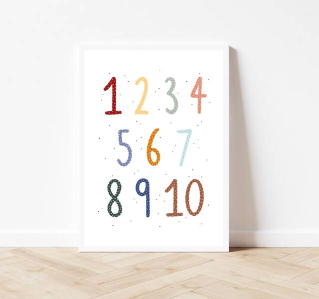 Kids Numbers Print, Poster, Counting Educational Nursery Poster by Etsy ...