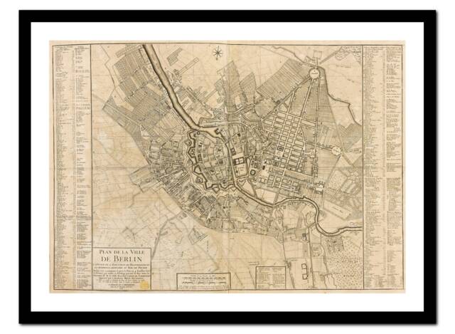Old Map Of Berlin Germany Europe 1757 Art Print Vintage Poster old-map-of-berlin-germany-europe-1757-art-print-vintage-poster