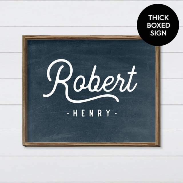 Retro Name Flag Wall Art Navy - Farmhouse Custom Sign by Etsy ...