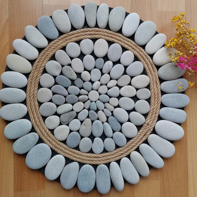 Message Therapy Rug Beach Stone Flower Mat, Coastal Grounding, Foot Massage, Rug ...
