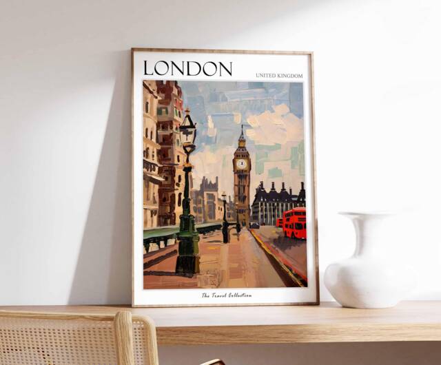 London Travel Poster Big Ben & Tower Bridge Art Print by Etsy ...