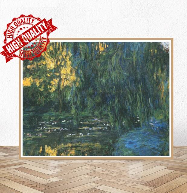 Water Lily Pond & Weeping Willow By Claude Monet/Museum Poster Gallery ...