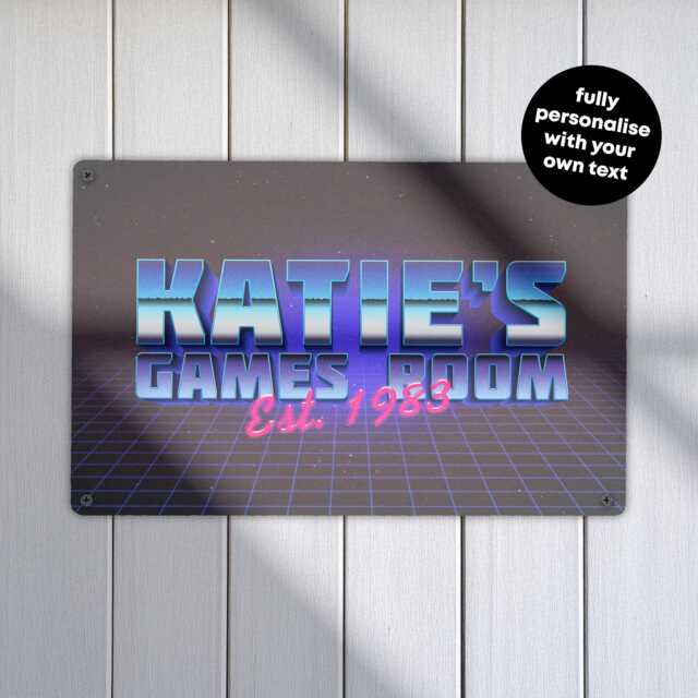 Personalised Retro Games Room Sign 80S Style Gamer Decor by Etsy ...