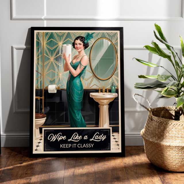 Vintage Bathroom Wall Art Funny Cloakroom Poster, Humorous Toilet Sign ...